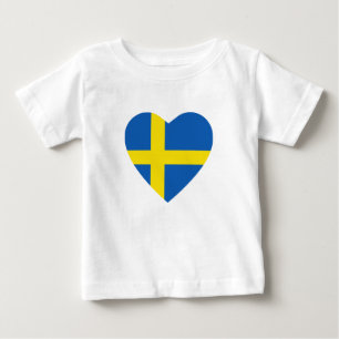 Sverige Flagga Heart T-Shirt