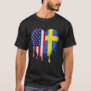 Sverige Flagga Heart - USA:s svenska kulturarvsmån T Shirt