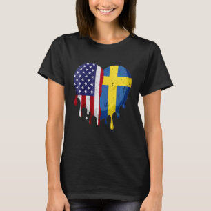Sverige Flagga Heart - USA:s svenska kulturarvsmån T Shirt