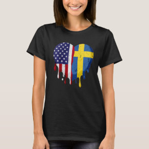Sverige Flagga Heart - USA:s svenska kulturarvsmån T Shirt