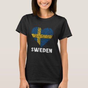 Sverige Flagga Hjärta Svensk Stolthet Sverige Sven T Shirt