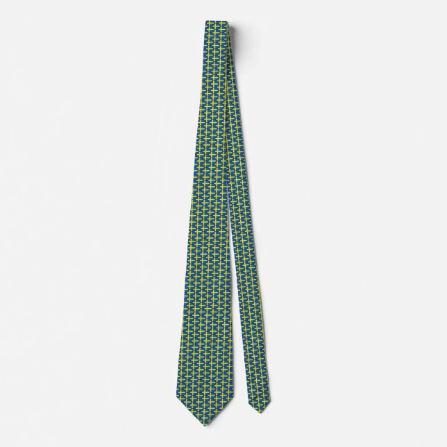 Sverige Flagga Honeycomb Tie Slips (Framsida)