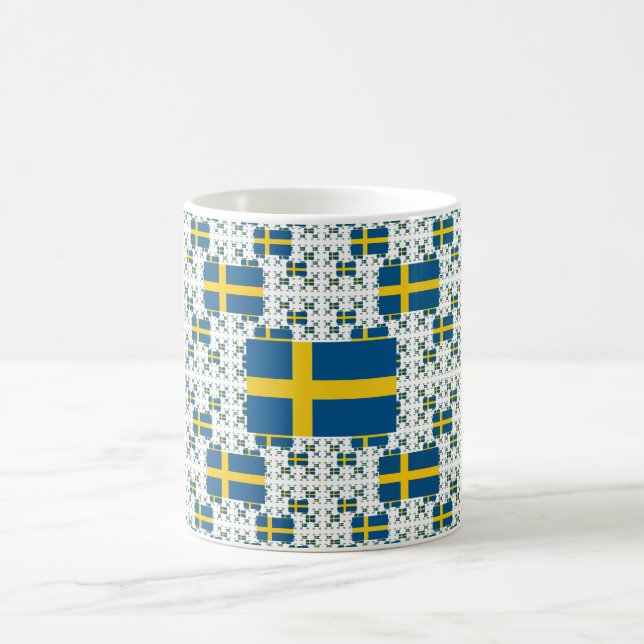 SVERIGE FLAGGA i MÅNGA LAGRAR Kaffemugg (Center)