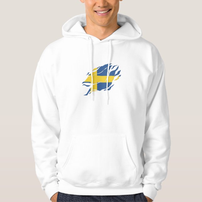 Sverige Flagga Inside Me,Sverige inuti Klo Mark Hoodie (Framsida)