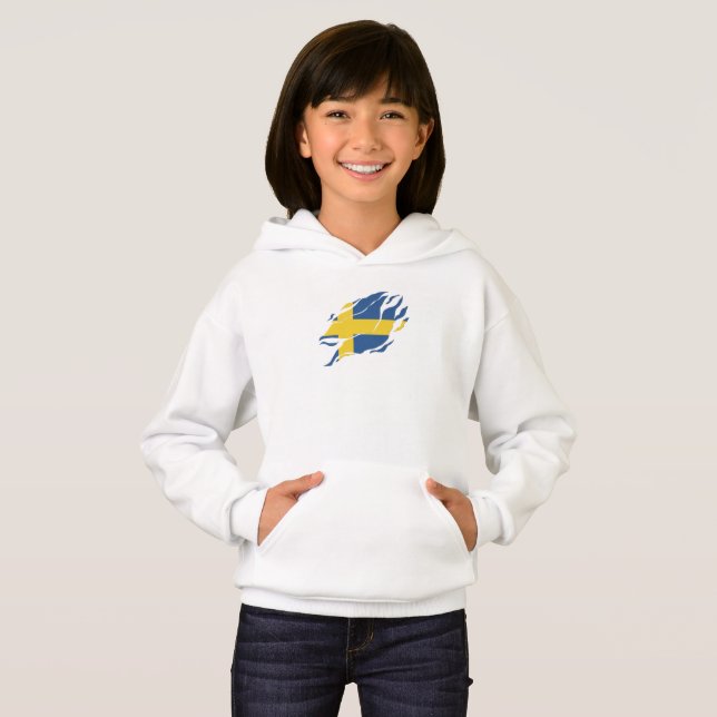 Sverige Flagga Inside Me,Sverige inuti Klo Mark T Shirt (Hel framsida)