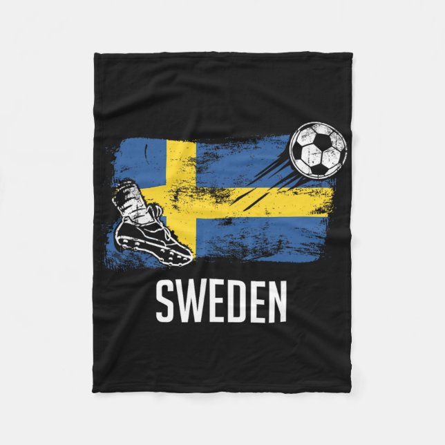 Sverige Flagga Jersey Svenska Fotbollslag Svenska  Fleecefilt (Framsidan)