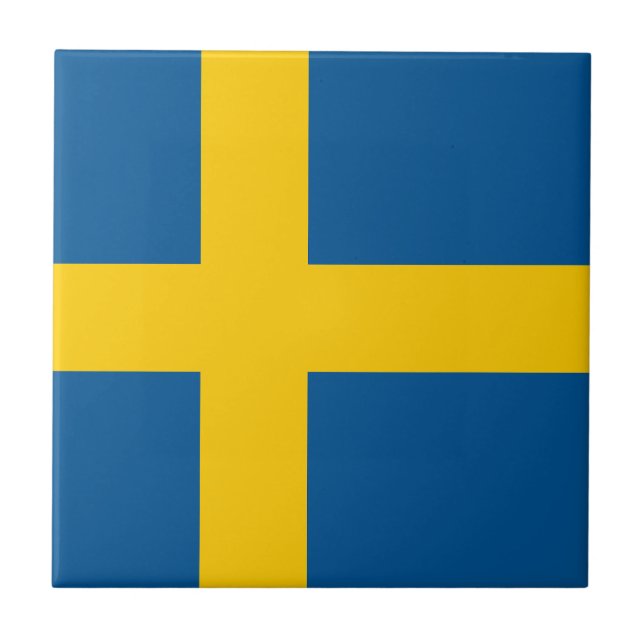 Sverige Flagga Kakelplatta (Framsidan)