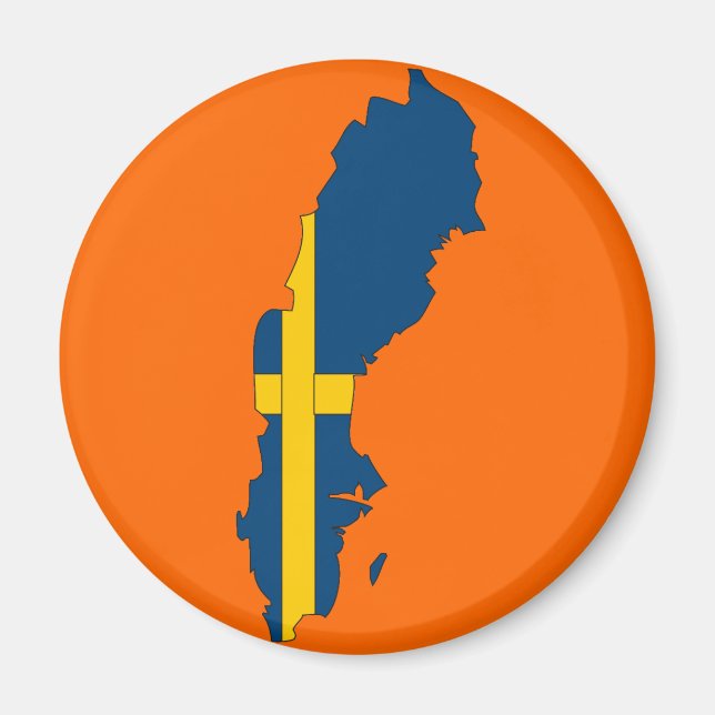 Sverige flagga karta magnet (Framsidan)