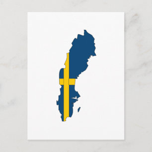 Sverige flagga karta vykort