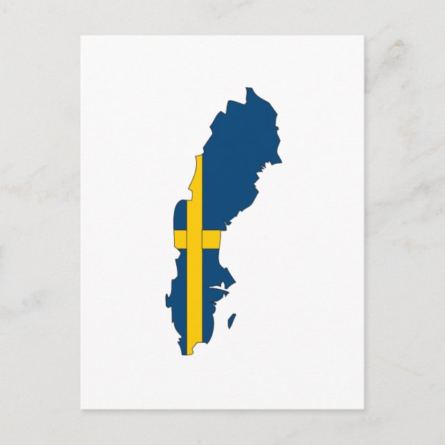 Sverige flagga karta vykort (Framsida)