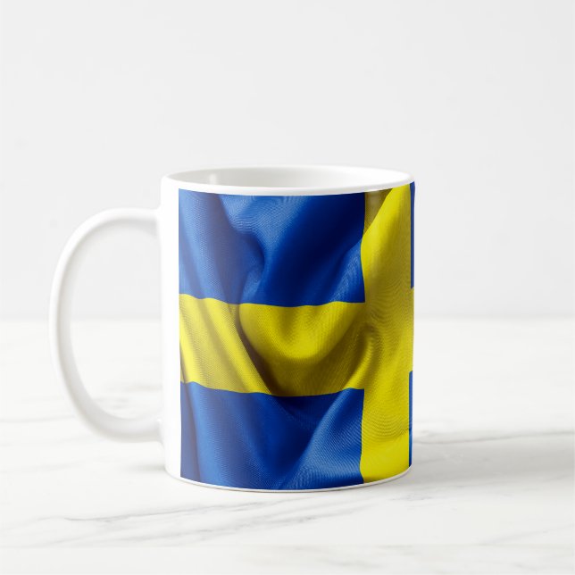 Sverige Flagga Klassisk vit Mugg (Vänster)