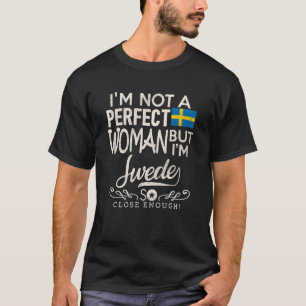 Sverige Flagga Kvinna Svenskt Stolt Pride Minnes T Shirt