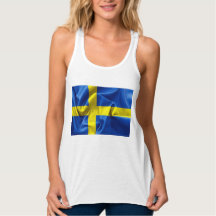 Sverige Flagga Kvinnors Tanktop