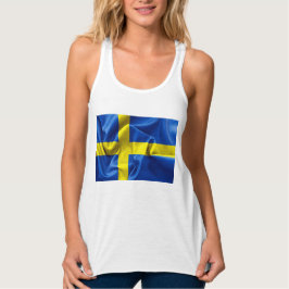 Sverige Flagga Kvinnors Tanktop Linne Med Racerback