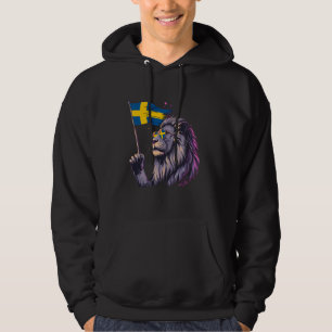Sverige Flagga Lejon Sverige Svensk Stolthet Svens Hoodie