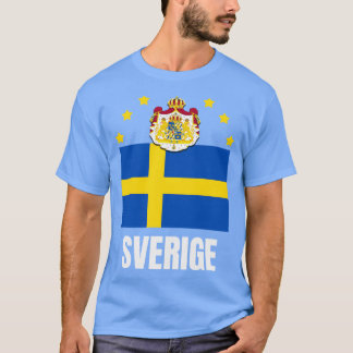 Sverige Flagga Nationalemblem Svenska Pridet T Shirt