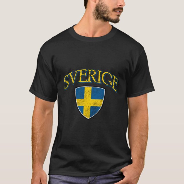Sverige Flagga of Sverige T Shirt (Framsida)