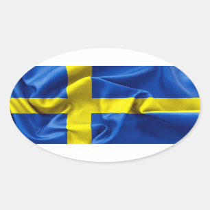 Sverige Flagga Ovalt Klistermärke