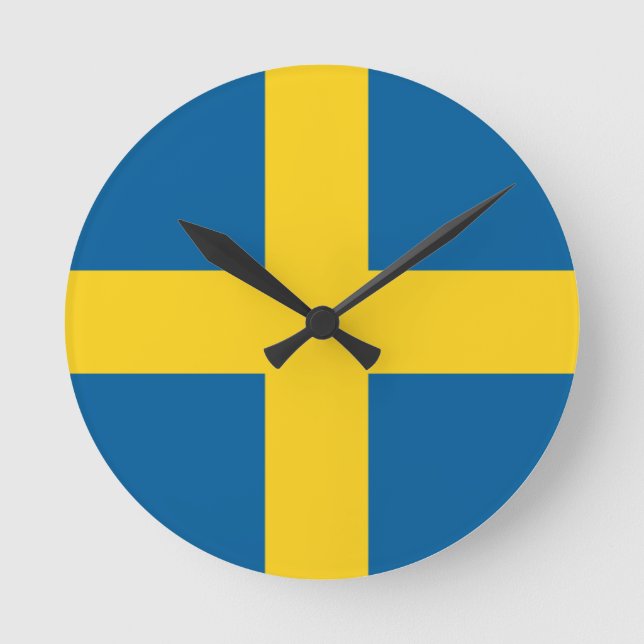 Sverige flagga rund klocka (Framsida)
