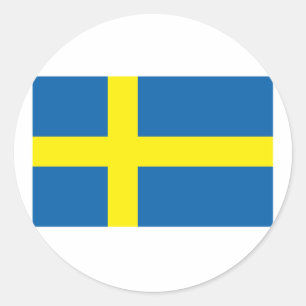 Sverige Flagga Runt Klistermärke