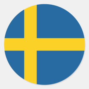 Sverige Flagga Runt Klistermärke