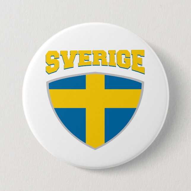 Sverige Flagga Shield-bricka Knapp (Framsida)