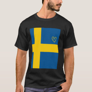 Sverige Flagga Svenskt Hjärta Stolt Arv Nationell T Shirt