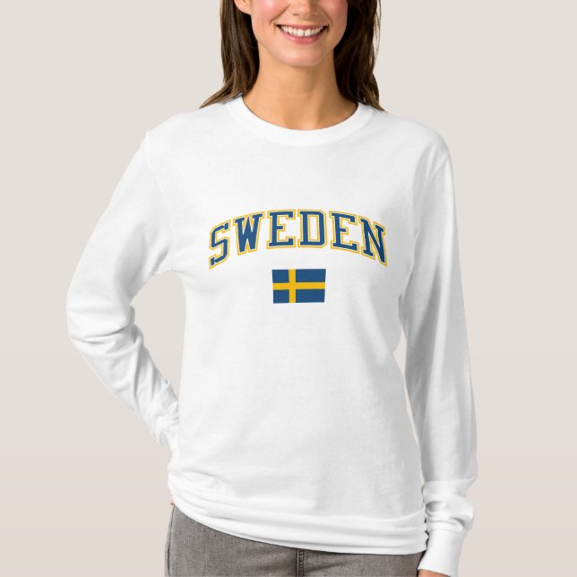 Sverige + Flagga T-shirt (Framsida)
