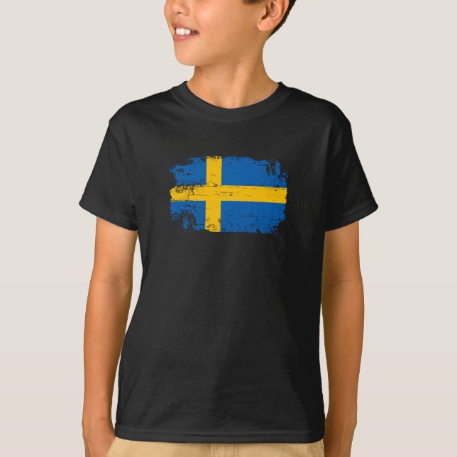Sverige Flagga T Shirt (Framsida)