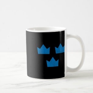 Sverige Flagga T-Shirt Tre kronor Sverige Svensk I Kaffemugg