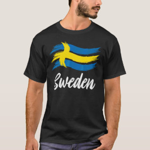 Sverige Flaggkläder Unika Svenskar Design T Shirt