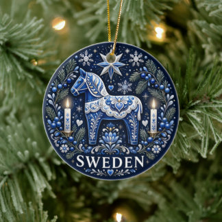 Sverige Folkkonst Julpresent Julgransprydnad Keramik