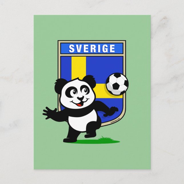 Sverige Football Panda Vykort (Framsida)