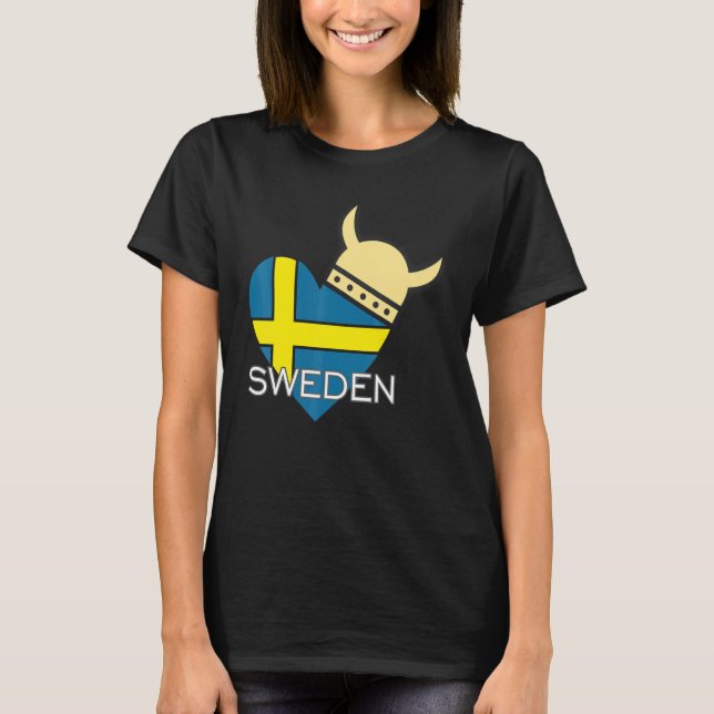 Sverige för manar kvinnor i souvenir t shirt (Framsida)