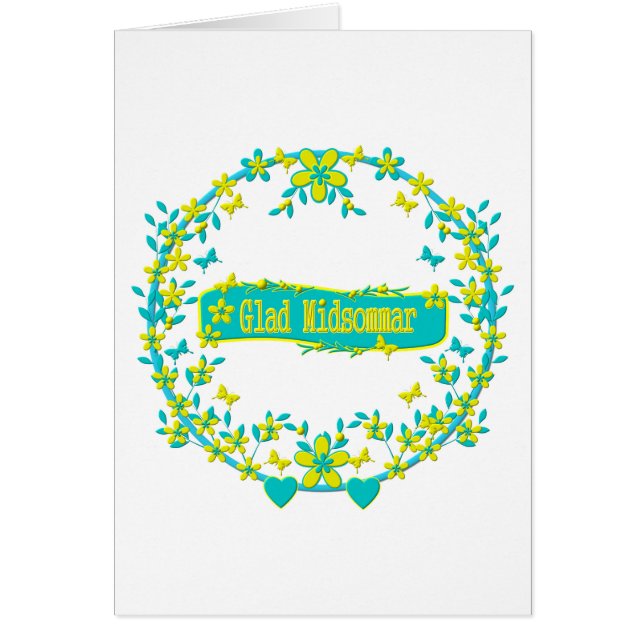 Sverige för mittsommarsymbol hälsningskort (Framsidan)