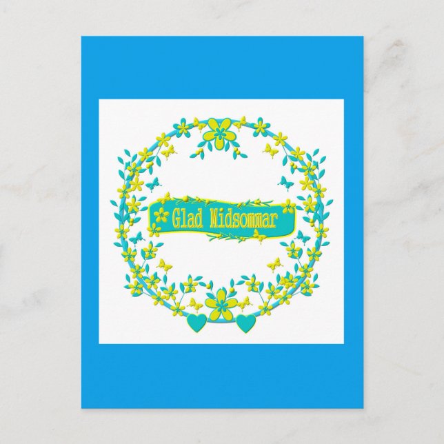 Sverige för mittsommarsymbol vykort (Framsida)