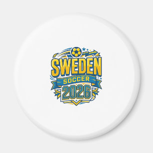 Sverige Fotboll 2026 Fotboll Fet Land Typografi Magnet