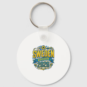 Sverige Fotboll 2026 Fotboll Fet Land Typografi Nyckelring