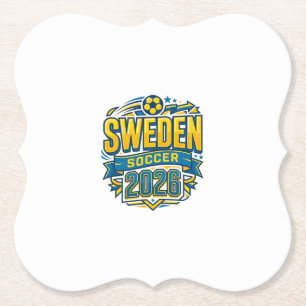 Sverige Fotboll 2026 Fotboll Fet Land Typografi Underlägg Papper