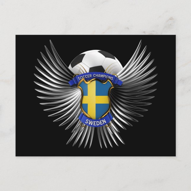Sverige Fotboll Champions Vykort (Framsida)