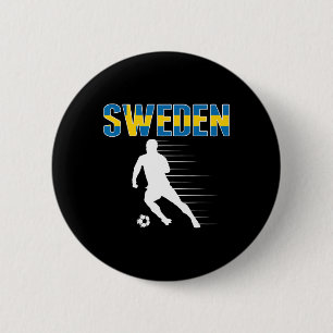 Sverige Fotboll Fans Tröja - Stöd Svensk Fotboll Knapp