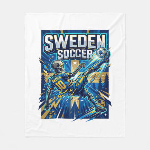 Sverige Fotboll Skelett Anfallare Nationer Affisch Fleecefilt
