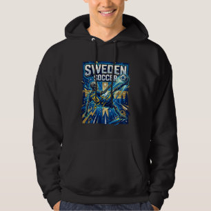 Sverige Fotboll Skelett Anfallare Nationer Affisch Hoodie