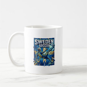 Sverige Fotboll Skelett Anfallare Nationer Affisch Kaffemugg