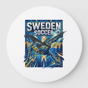 Sverige Fotboll Skelett Anfallare Nationer Affisch Stor Klocka