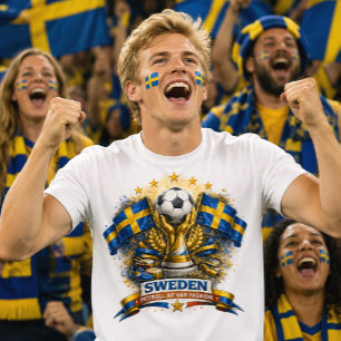 Sverige Fotbollsfan Svensk Fotboll Världscupen T Shirt
