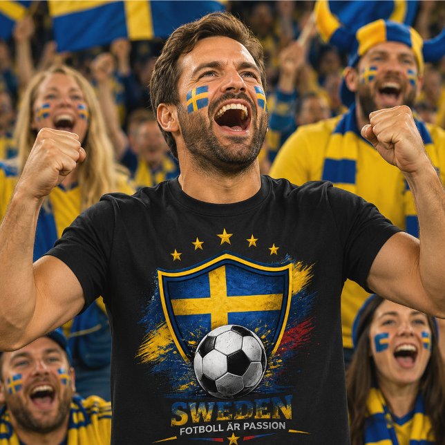 Sverige Fotbollsfan Svenska Fotbolls-VM T Shirt (Skapare uppladdad)