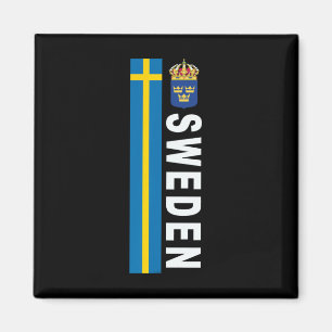Sverige Fotbollsstil Svensk Flagga Design Magnet