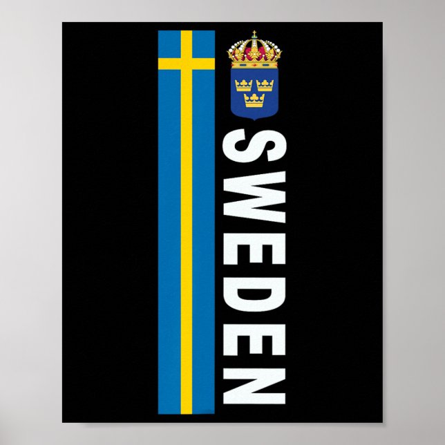 Sverige Fotbollsstil Svensk Flagga Design  Poster (Framsidan)