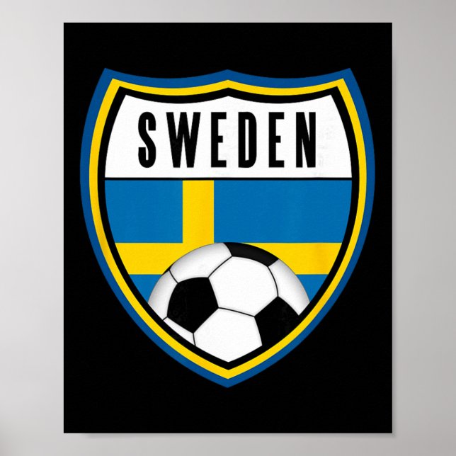 Sverige Fotbollströja Svensk Flagga  Poster (Framsidan)